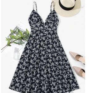 Floral smocked back dress